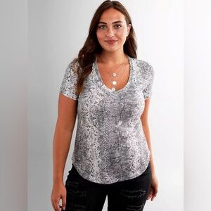 Z Supply Snakeskin Print V-neck T-shirt
